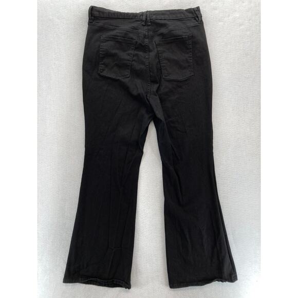 Good American Jeans Women's‎ Plus 22 Flared Leg Black Stretch Denim Button Fly - Picture 11 of 11